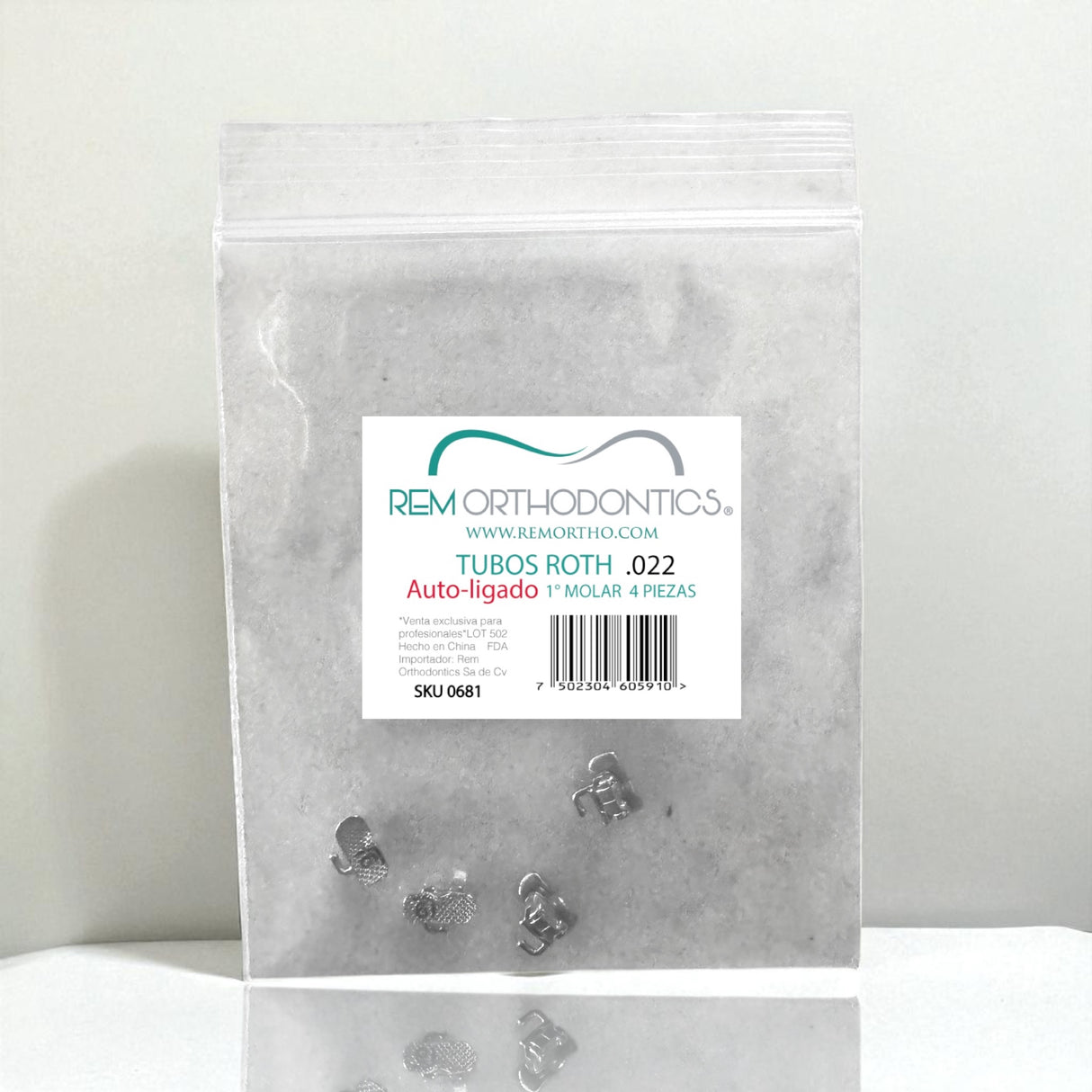 Tubo autoligado sencillo .022 con malla