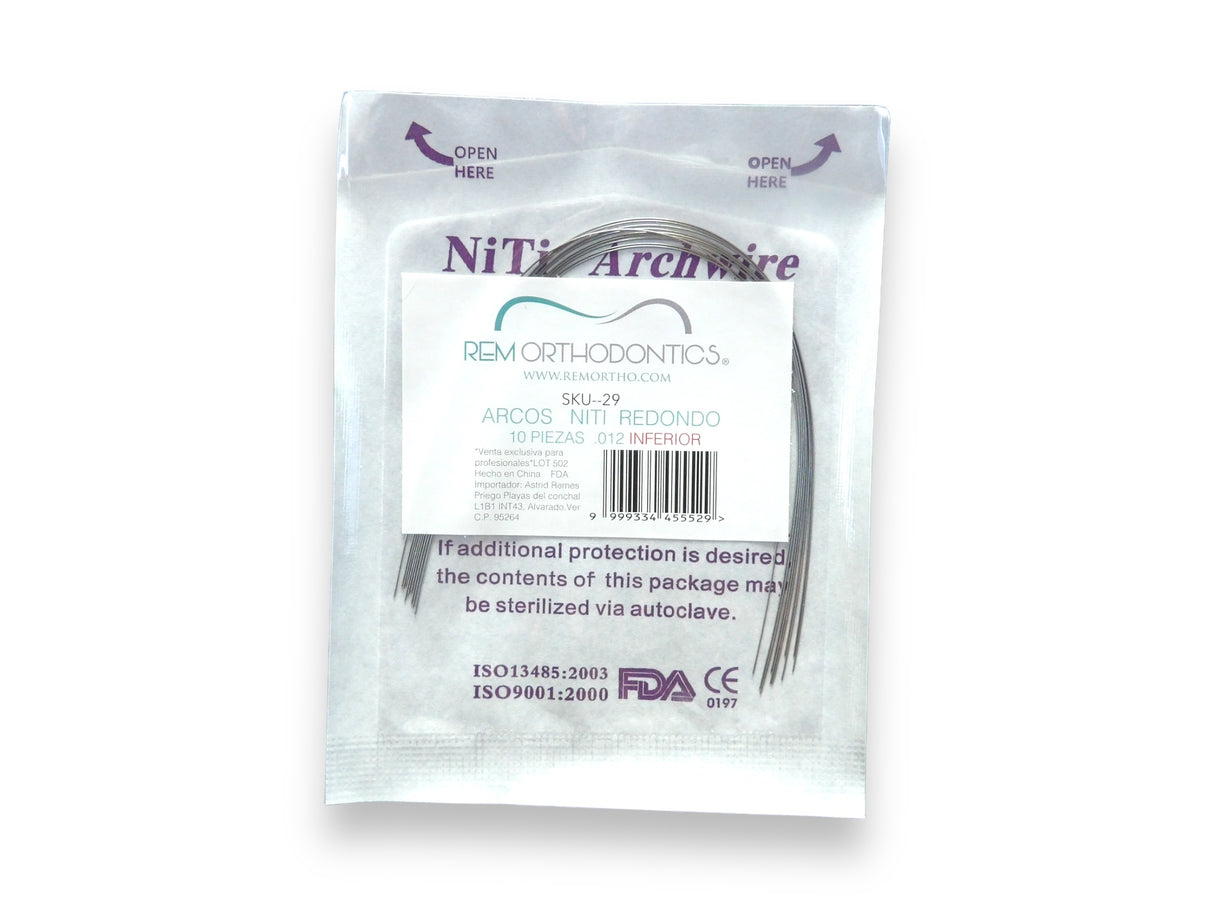 Arco Nitinol Redondo con 10 piezas