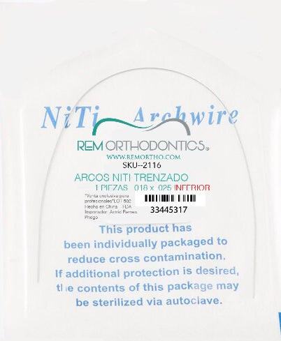Arco Nitinol TRENZADO  1 pieza