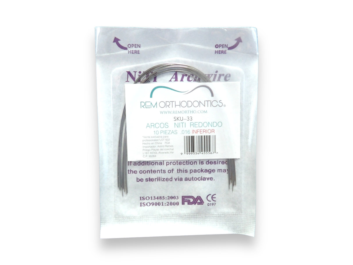 Arco Nitinol Redondo con 10 piezas