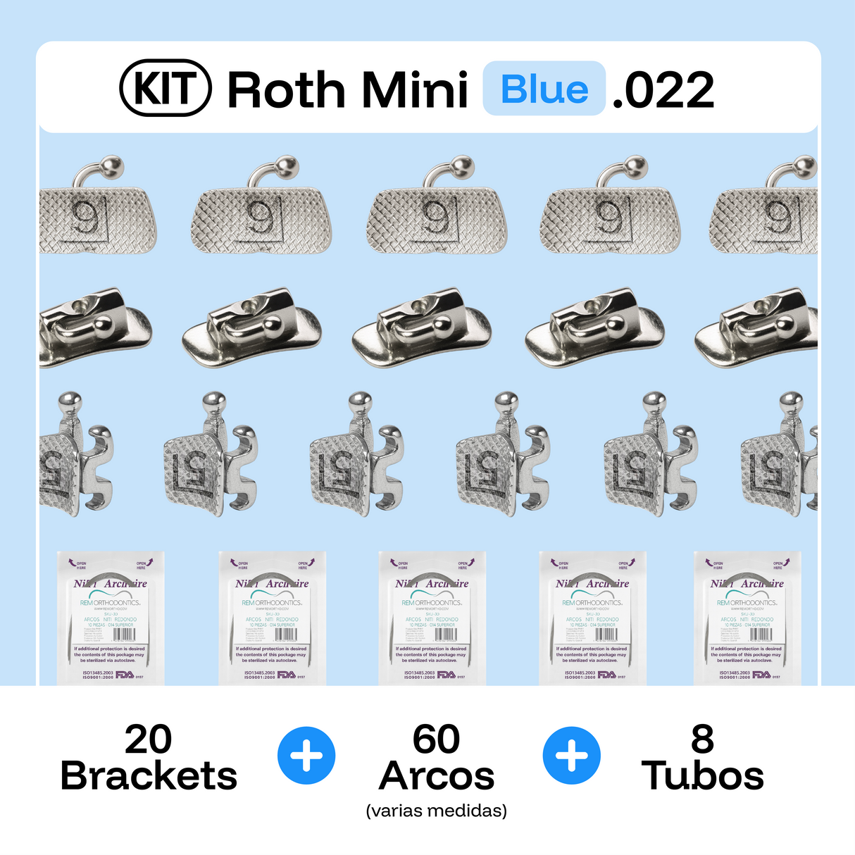 Kit Brackets roth mini blue .022