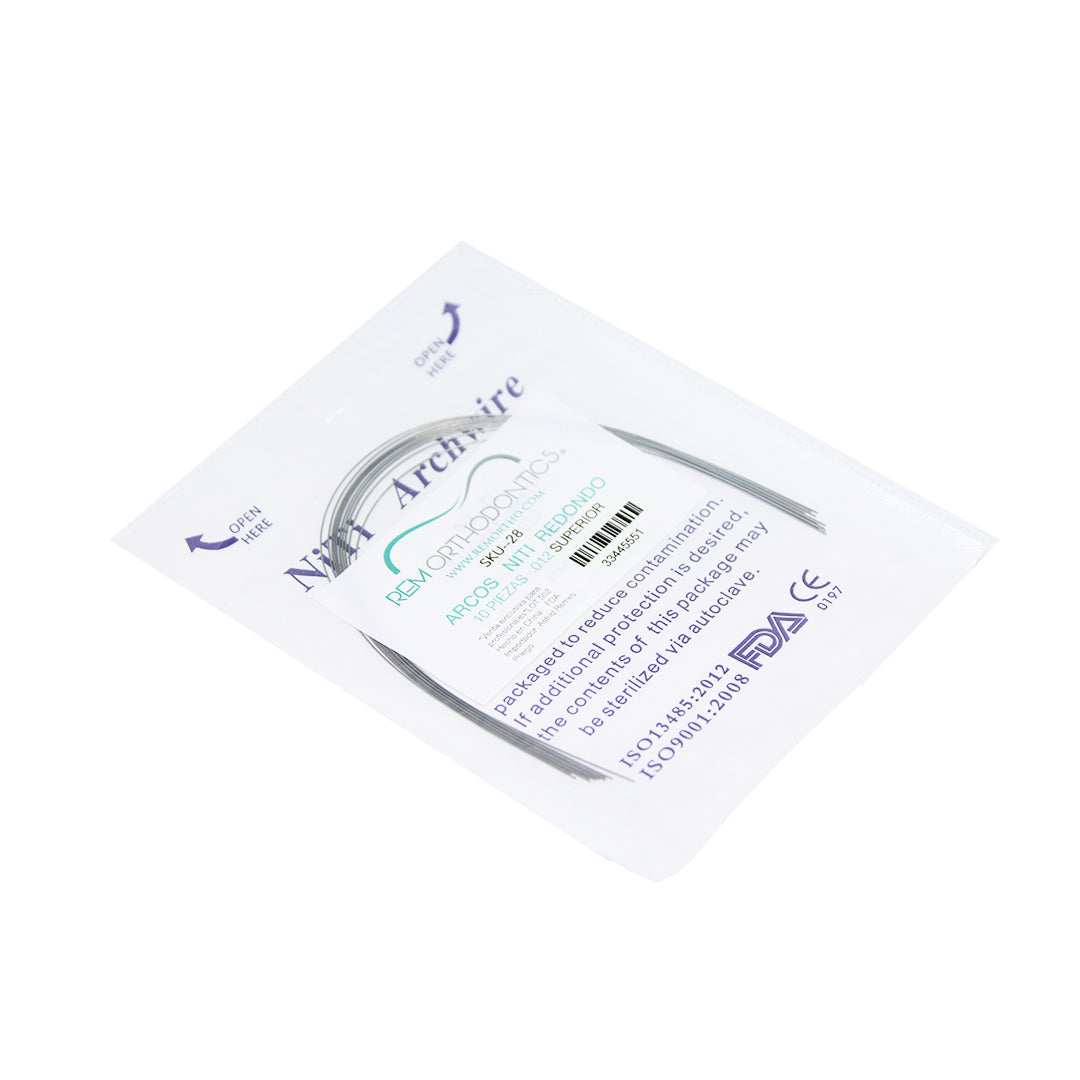Arco Nitinol cuadrado/rectangular con 10 piezas